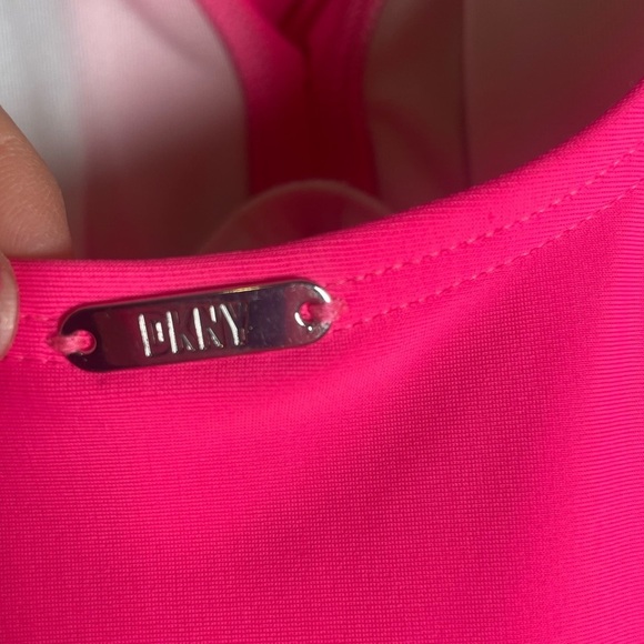 DKNY Women's sz 12 Ruffle Plunge Underwire Tummy Control One Piece Swimsuit - Picture 12 of 16